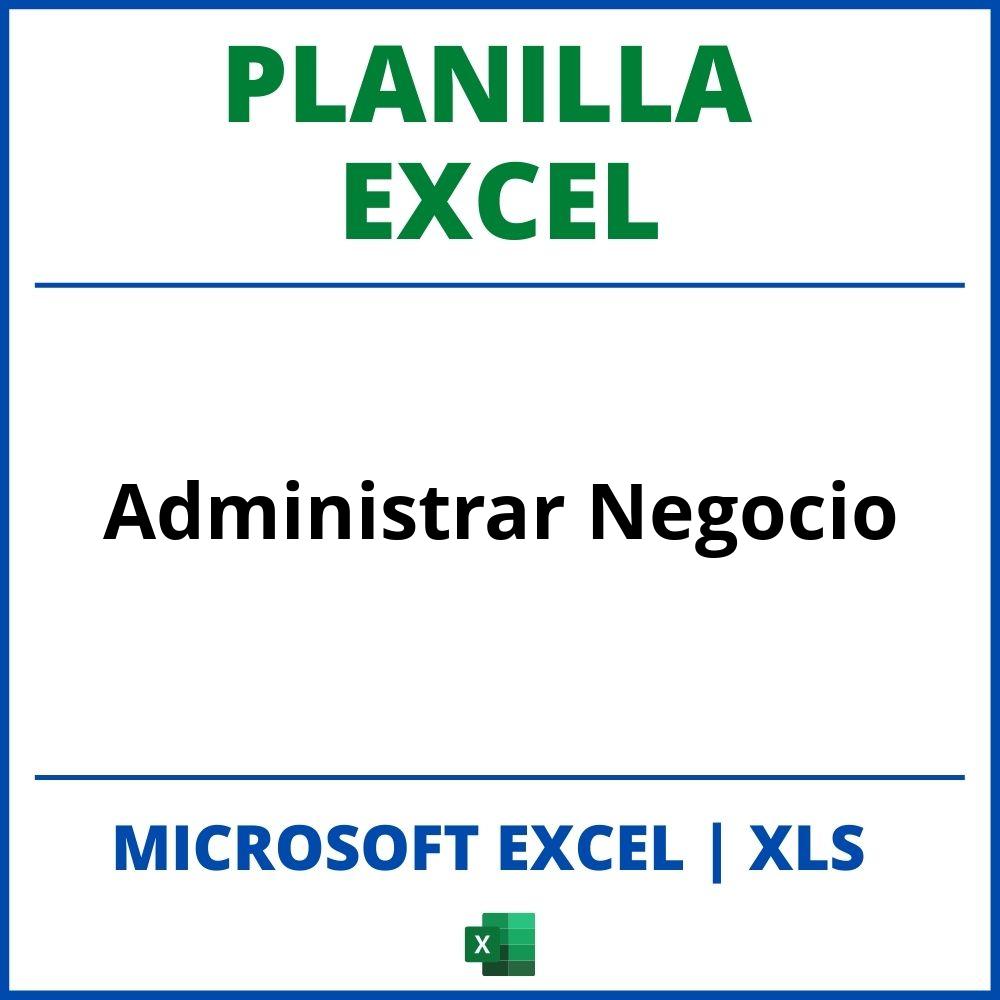 Planilla Excel Para Administrar Negocio
