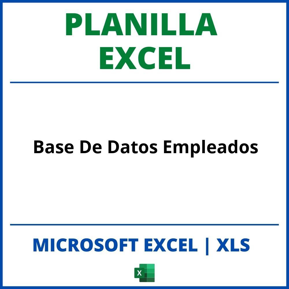 Planilla Excel Base De Datos Empleados