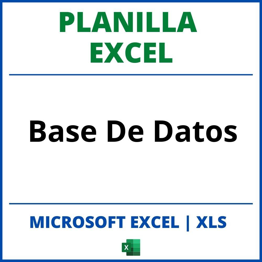 Planilla Excel Base De Datos