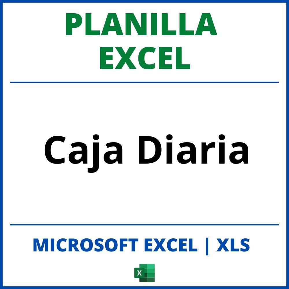 Planilla Excel De Caja Diaria