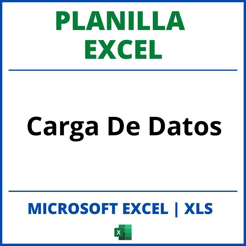 Planilla Excel Carga De Datos