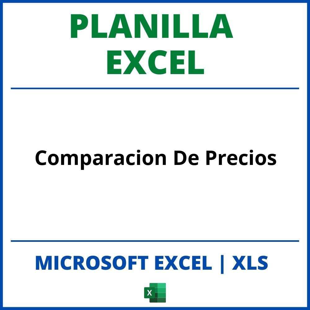 Planilla Excel Comparacion De Precios