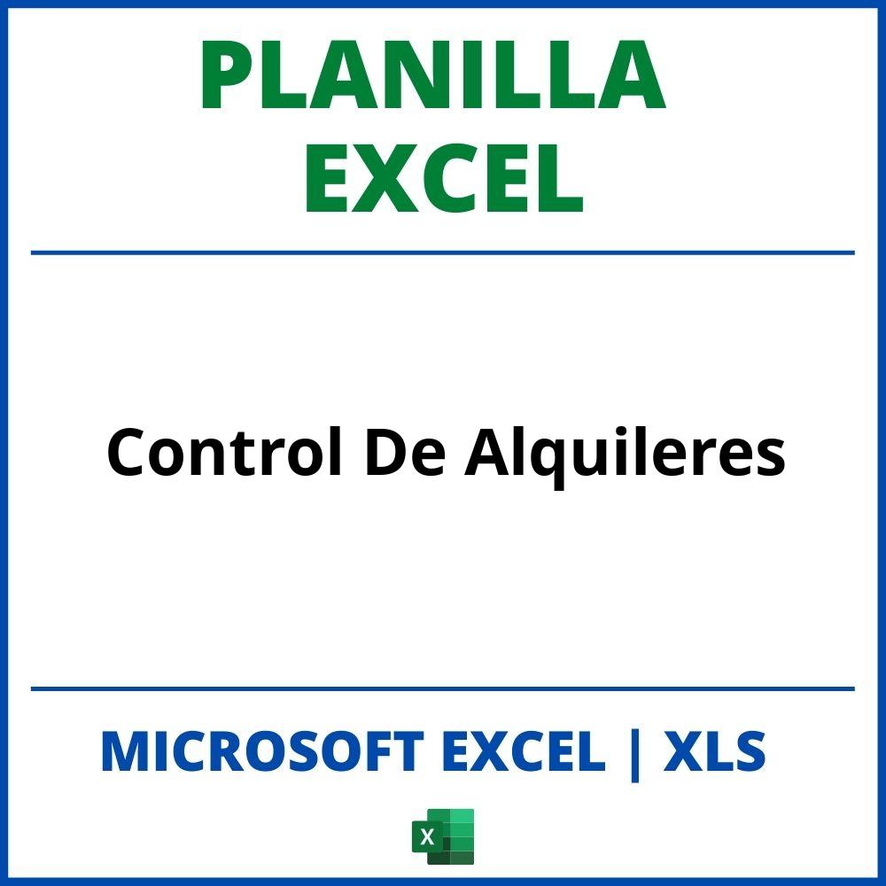 Planilla Excel Control De Alquileres