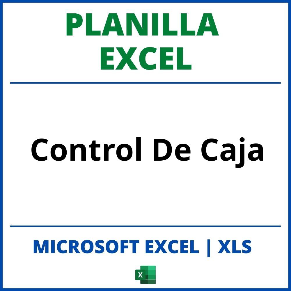 Planilla Excel Control De Caja