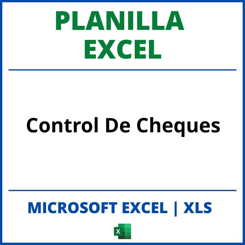 Planilla Excel Control De Cheques