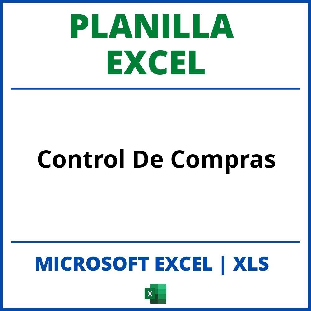 Planilla Excel Control De Compras