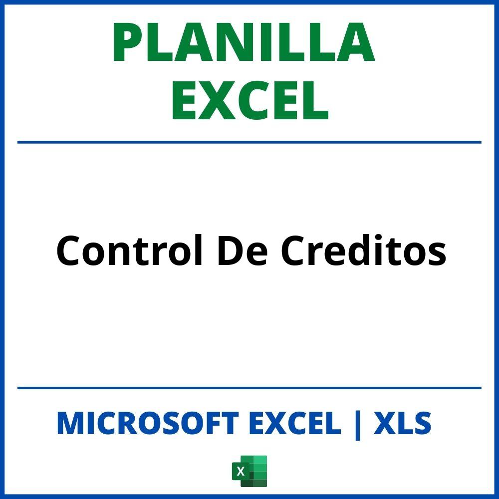 Planilla Excel Para Control De Creditos