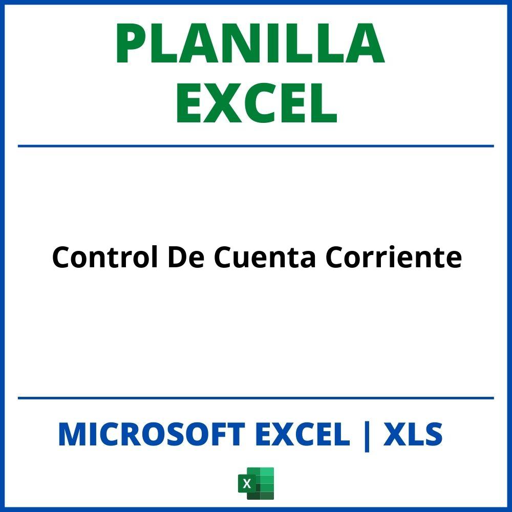 Planilla Excel Control De Cuenta Corriente