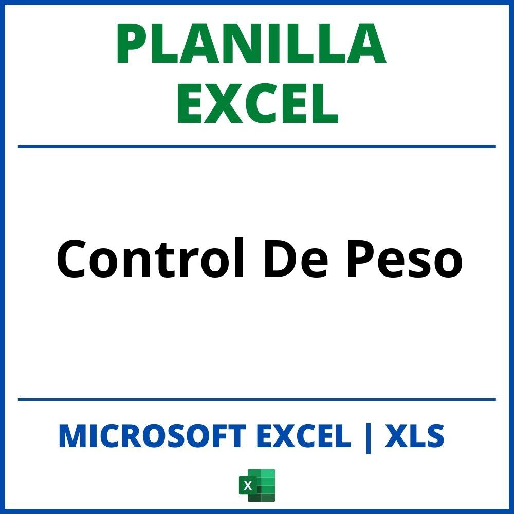 Planilla Excel Control De Peso