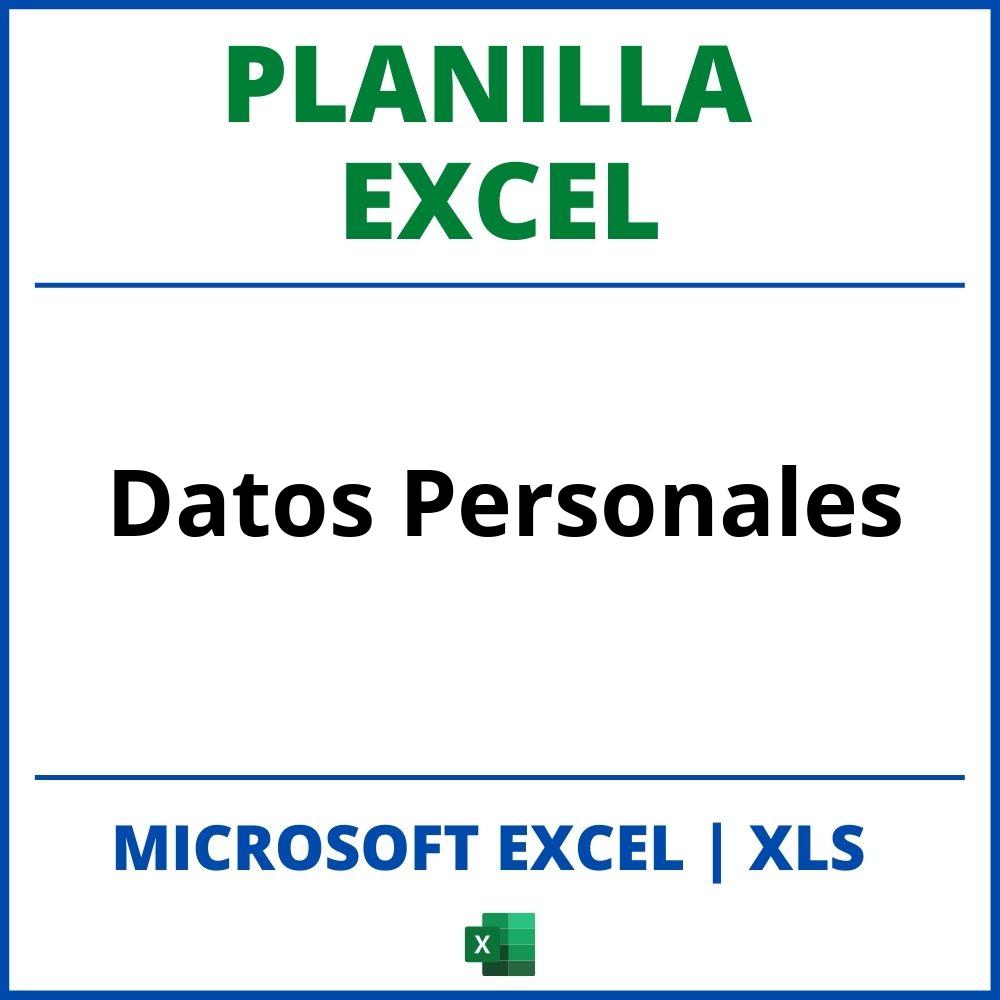 Planilla Excel De Datos Personales