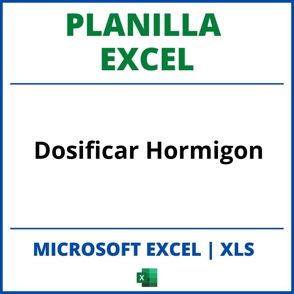 Planilla Excel Para Dosificar Hormigon