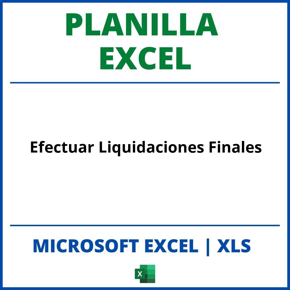 Planilla Excel Para Efectuar Liquidaciones Finales