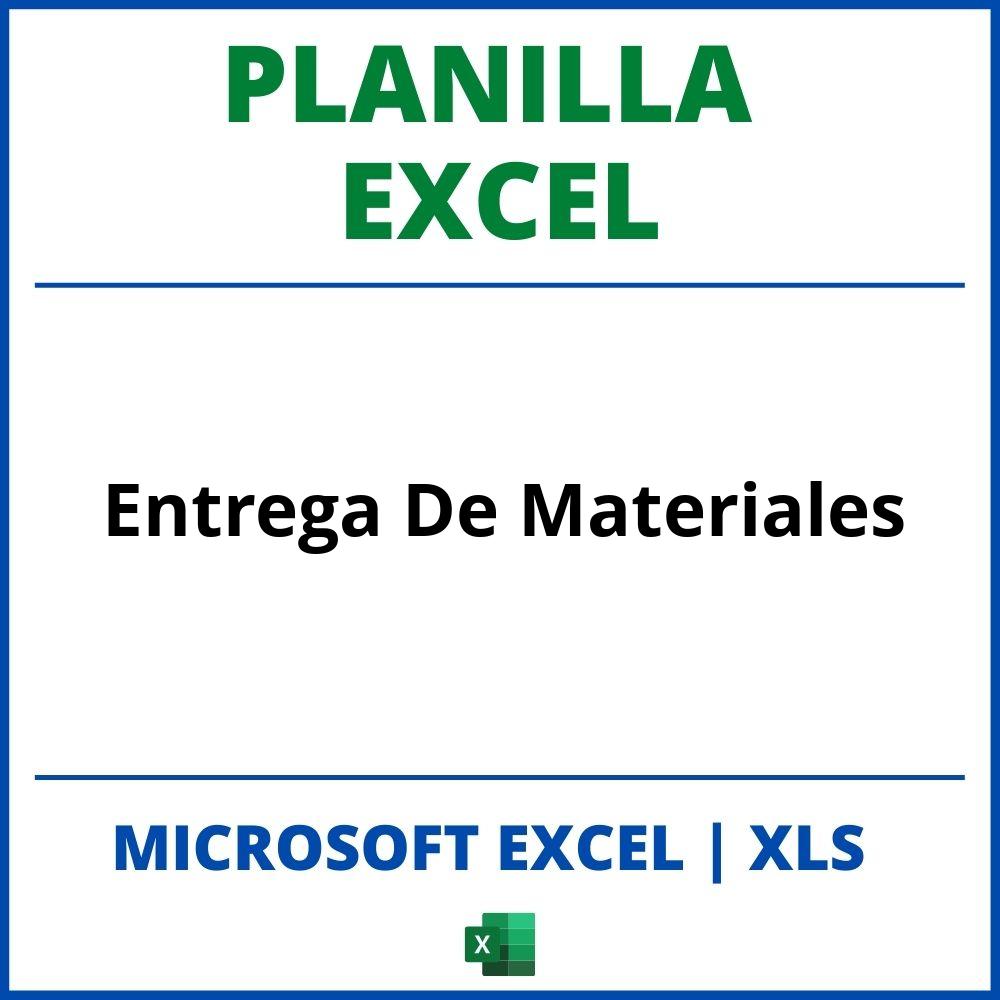 Planilla Excel Entrega De Materiales