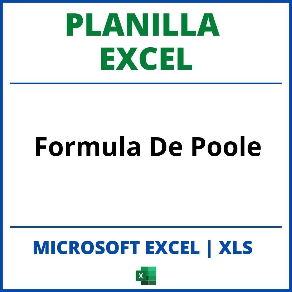 Planilla Excel Formula De Poole