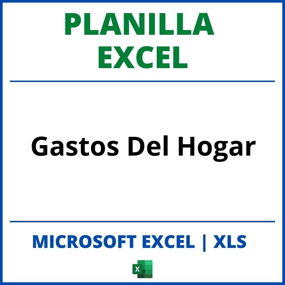 Planilla Excel Gastos Del Hogar