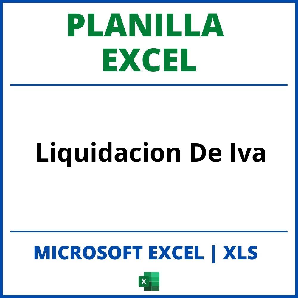 Planilla Excel Liquidacion De Iva
