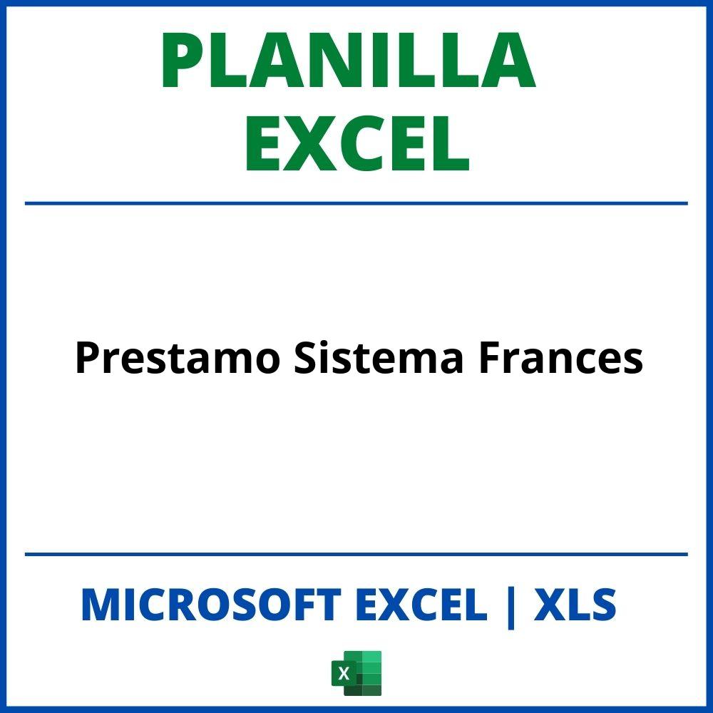 Planilla Excel Prestamo Sistema Frances